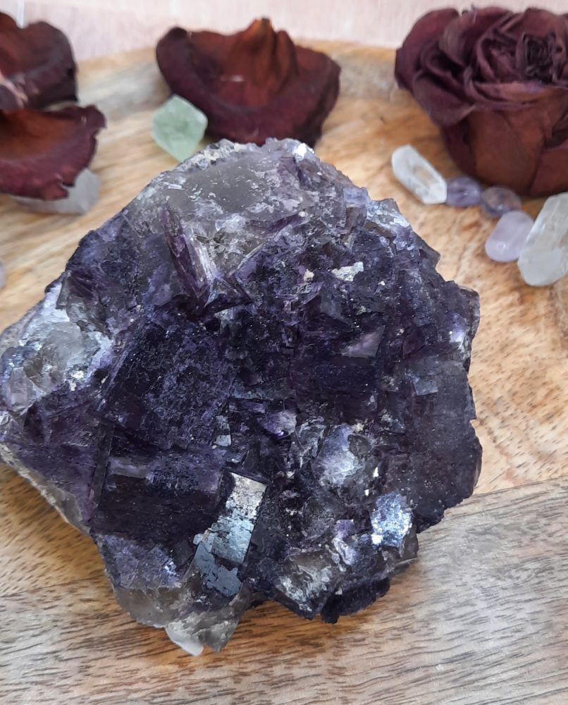 FLUORITE VIOLETTE BRUTE ESPAGNE CUBIQUE QUALITÉ EXTRA FLUORINE 0.633Kg