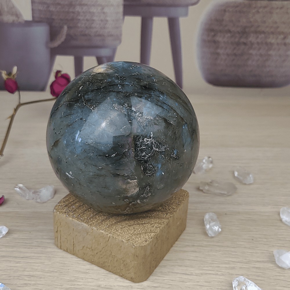 labradorite sphère Madagascar - pierre natuelle