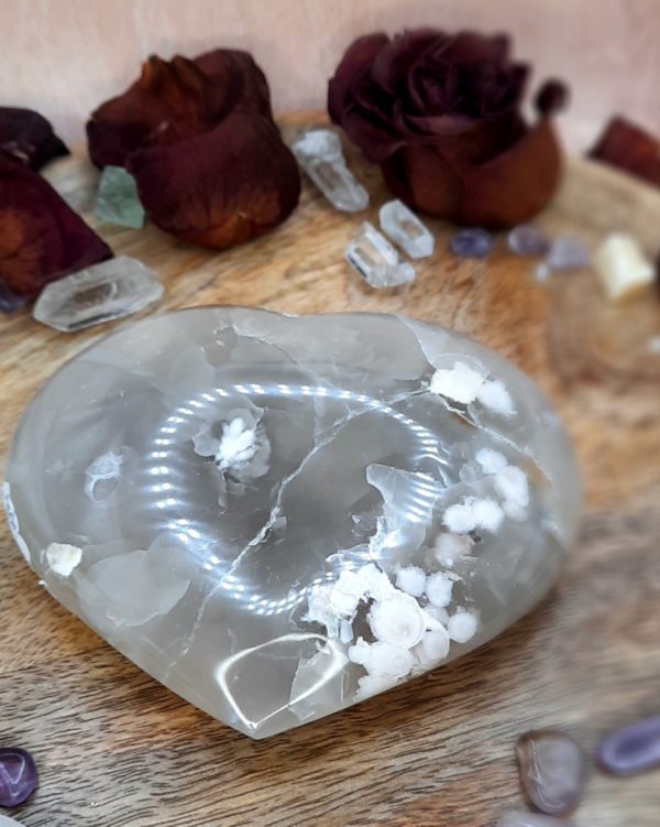 CŒUR AGATE FLEUR DE CERISIER 10.5cm