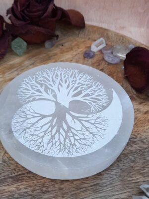 PALET DE SÉLÉNITE ARBRE DE VIE YIN YANG ARTISANAL FJ RECHARGEMENT