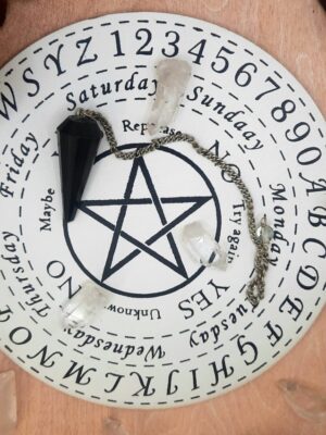 PLANCHE A PENDULE PENTACLE BLANC 15 CM - Radiesthésie & Divination