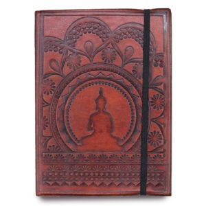 Carnet en cuir végétal Motif zen bouddha et mandala