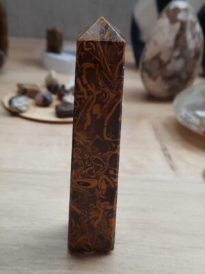POINTE JASPE MARIAM JASPE SPAGHETTI JASPE PEAU D ÉLÉPHANT PIÈCE RÉALISÉE DE MANIÈRE ARTISANALE 10cm