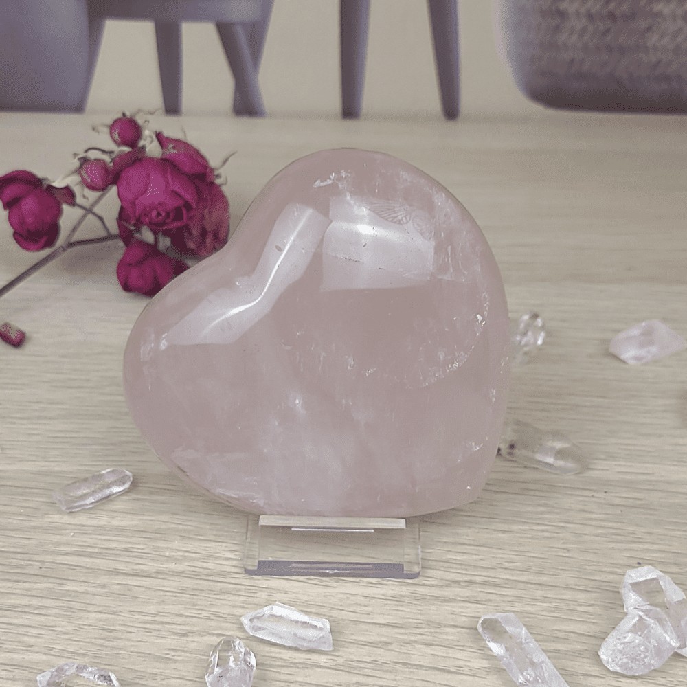 Cœur en quartz rose