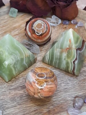 PYRAMIDE - SPHERE- ONYX MARBRE