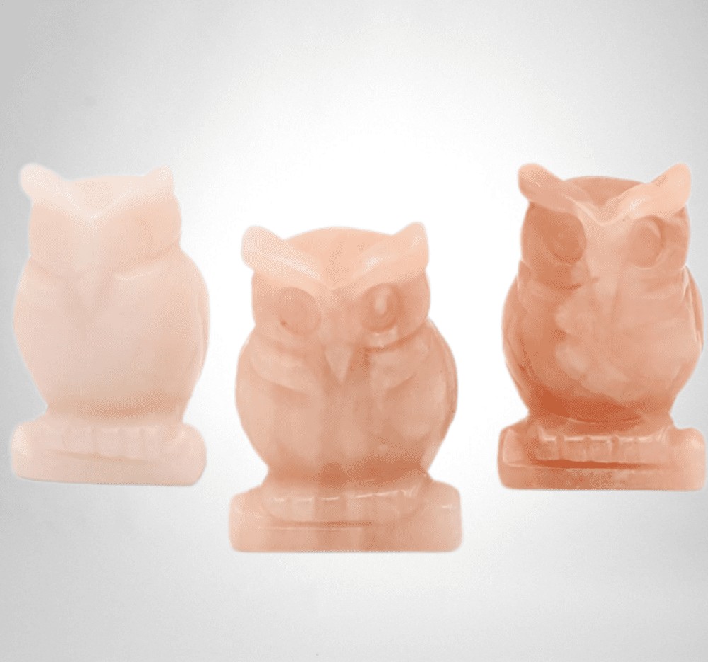 Aventurine - hibou - pierre sculptée