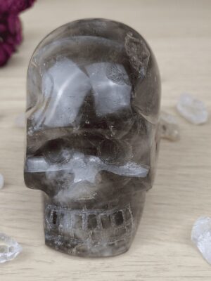 crâne quartz fumé