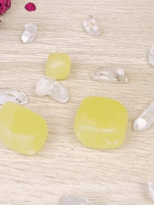 PIerre roulée cubique calcite jaune