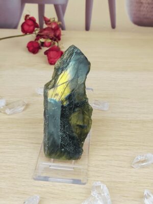 labradorite dorée brute 1 face polie
