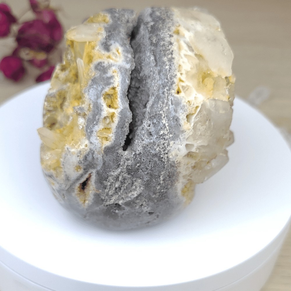 pièce d'exception - crâne en quartz fait main - artisanal Pérou - Flamme d'énergie