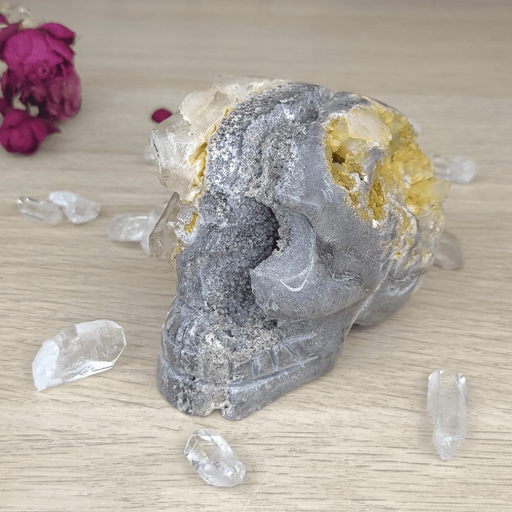 Pièce rare et originale - crâne fait main - pièce unique - retour vers soi
