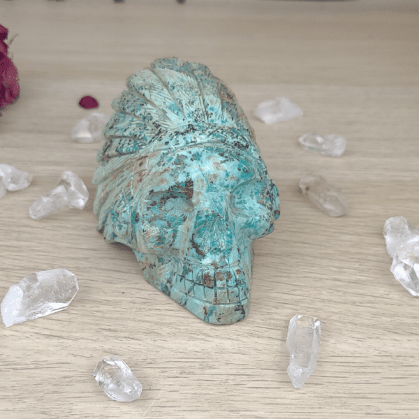 Tête d'indien - chef indien en chrysocolle
