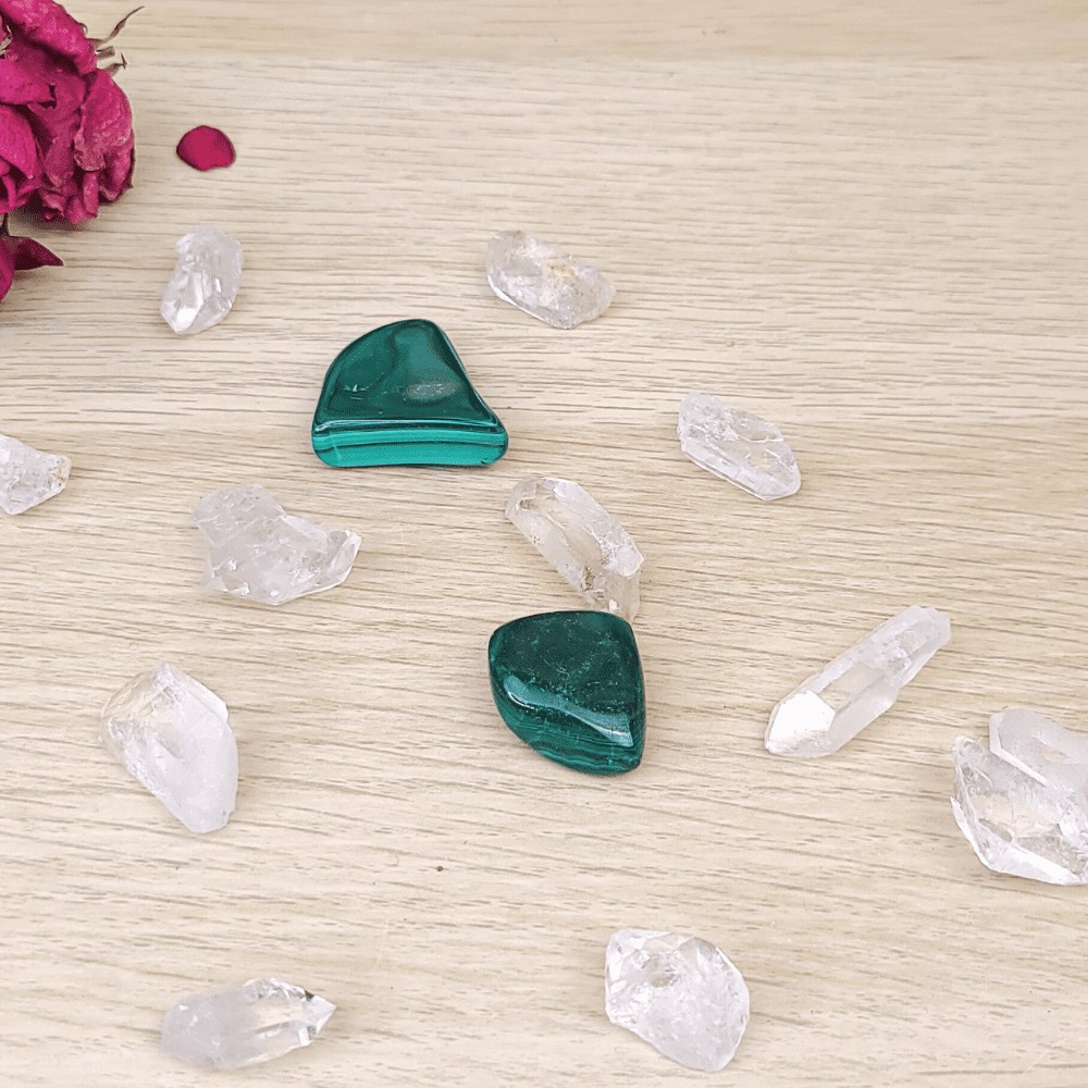 pierre roulée malachite pierre naturelle Congo
