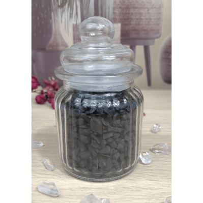 SHUNGITE COPEAUX BRUTS EN BOCAL DÉCO