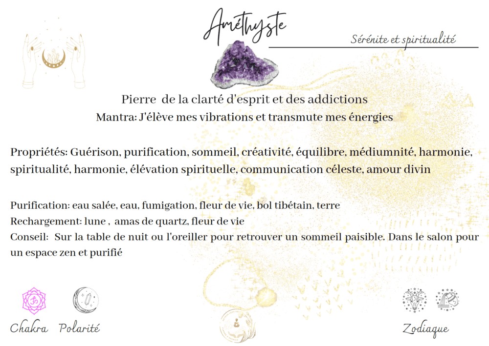 fiche vertu Améthyste