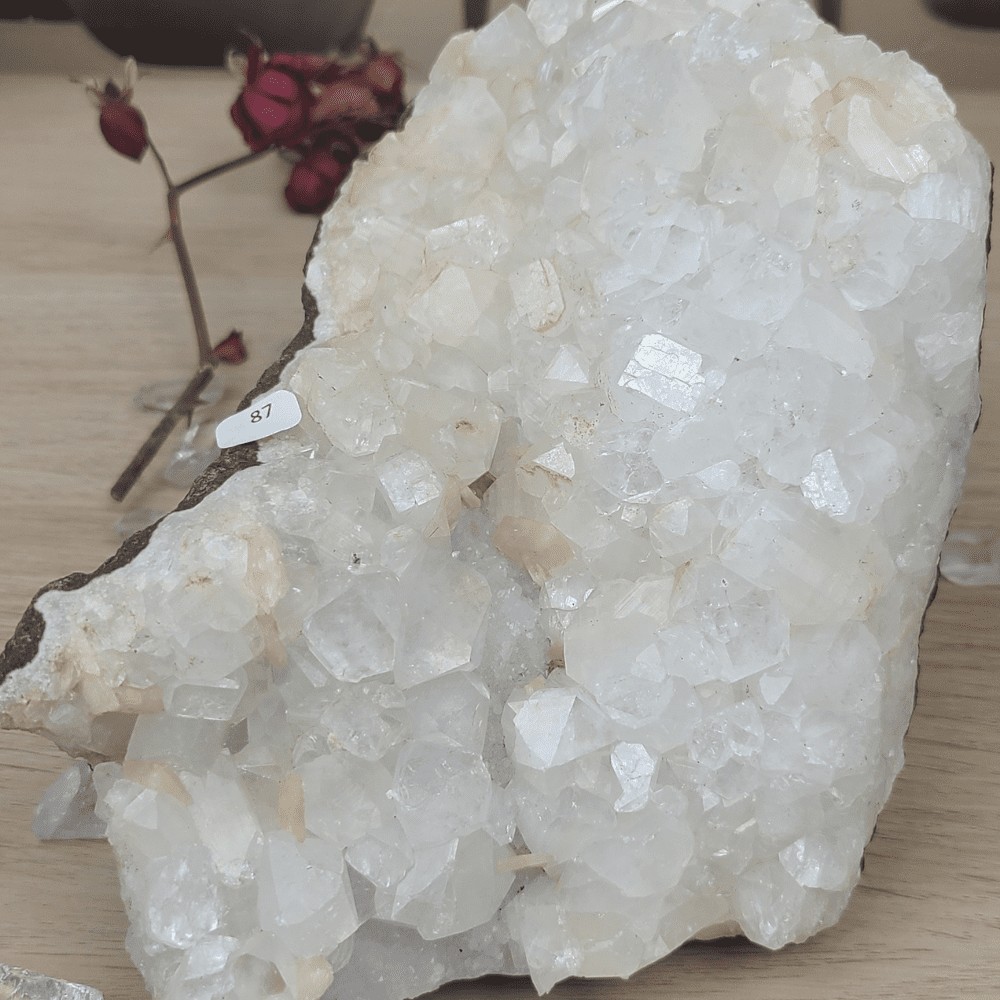 Apophyllite Inde - Stilbite crème -87