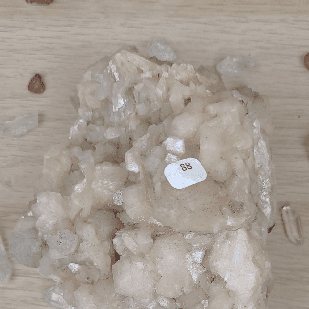 Apophyllite et stilbite rose pierre naturelle Inde - 88