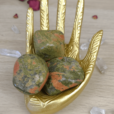 Unakite - feldspath épidote et quartz - pierre roulée XL