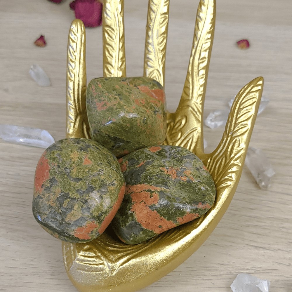 Unakite - feldspath épidote et quartz - pierre roulée XL