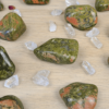 Unakite - feldspath épidote et quartz - pierre roulée XL