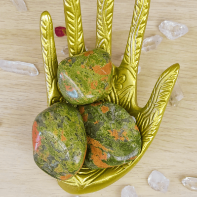 Unakite - feldspath épidote et quartz - pierre roulée XL