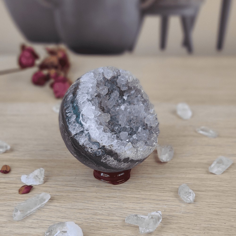 Géode d’Améthyste Uruguay N°135 Sphère Quartz