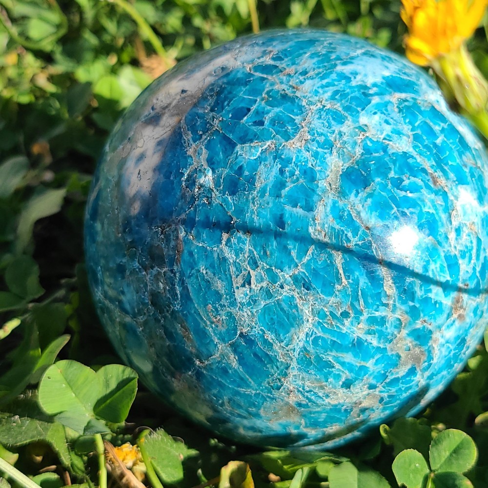 Flamme d 'énergie votre boutique de pierre naturelle-Apatite bleue sphère