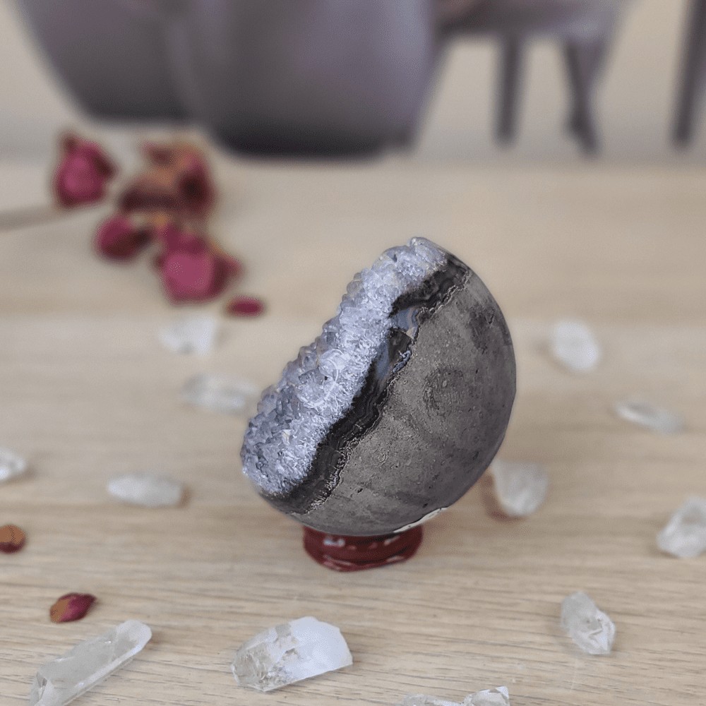 GÉODE D'AMÉTHYSTE URUGUAY SPHÈRE QUARTZ - N°32