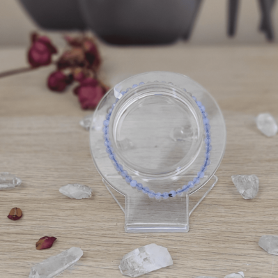 CALCÉDOINE BLEUE - BRACELET FEMME - PERLES FACETTÉES