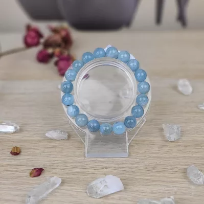 Flamme d'énergie minéraux et pierres naturelles - bracelet aigue marine