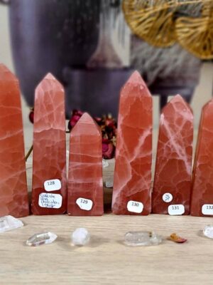 127 à 132 pointe pierre naturelle calcite rose Pakistan