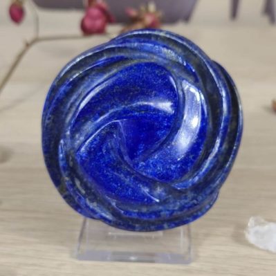 Fleur pierre naturelle polie lais lazuli Afghanistan