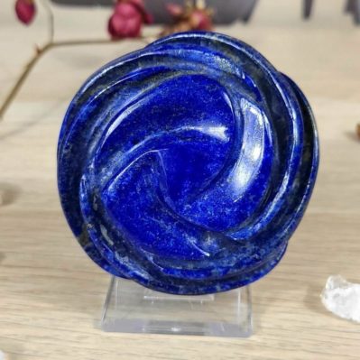 Rose en pierre naturelle lapis lazuli