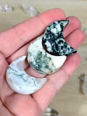 LUNE PIERRE NATURELLE - AGATE ARBRE - INDE