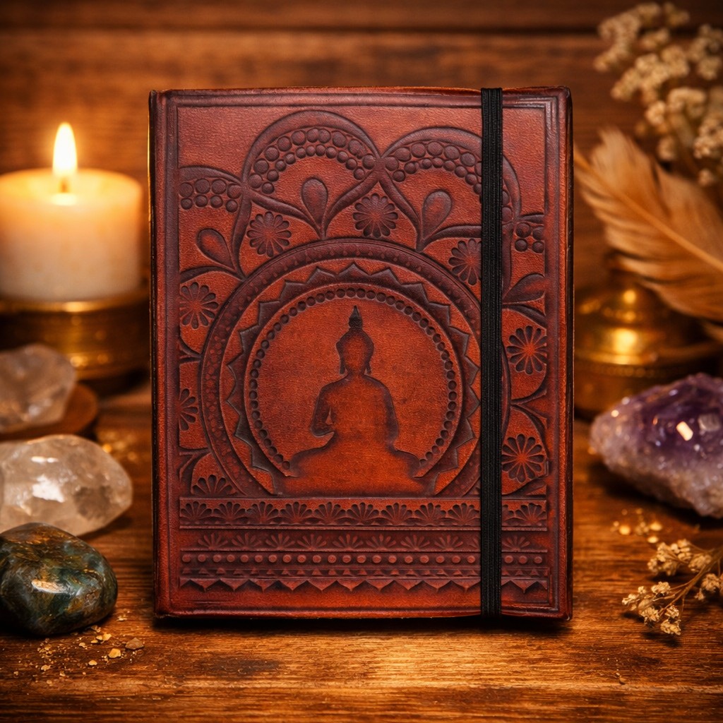 bouddha carnet cuir , note book