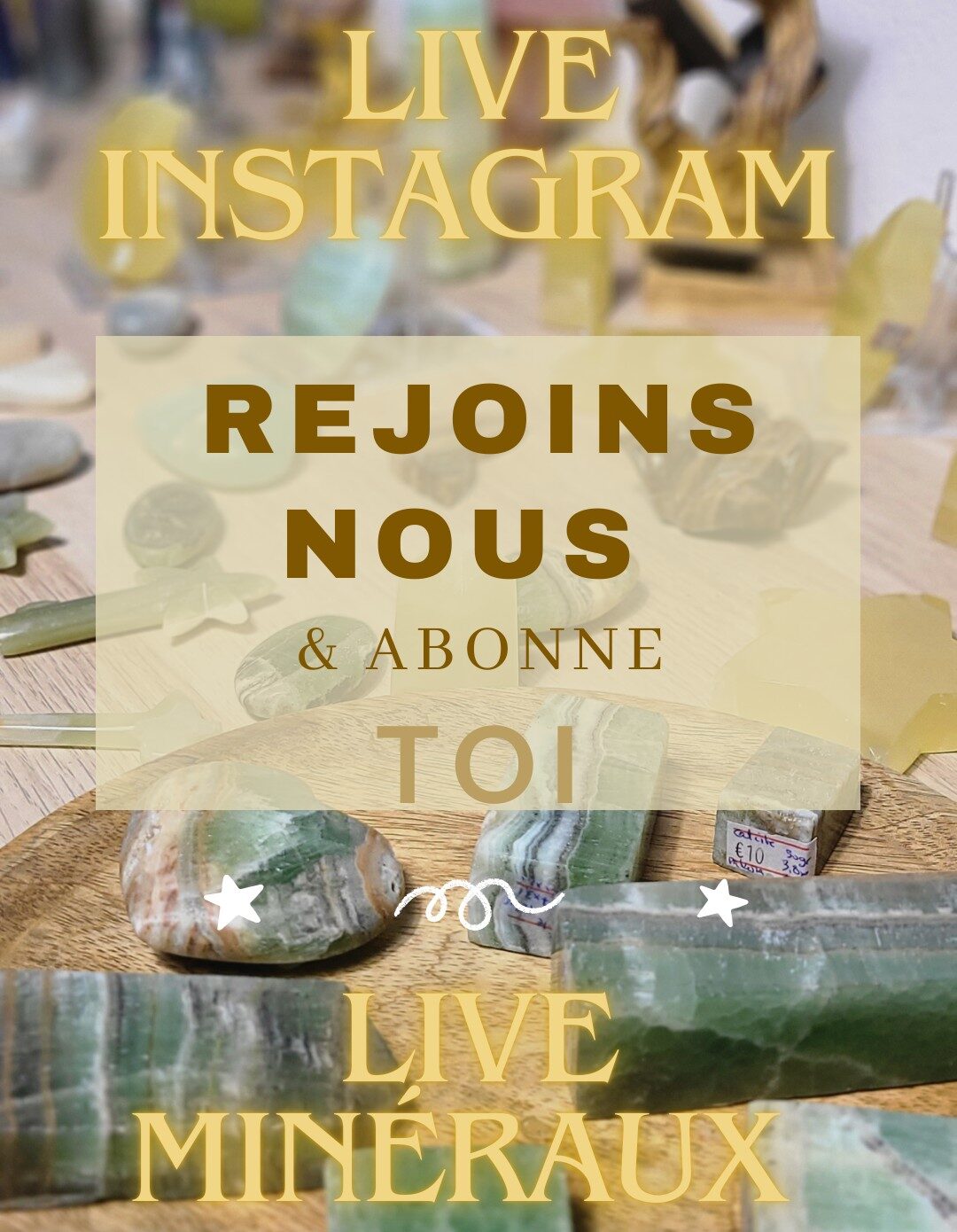 ventre en directe sur instagram, viens choisir tes minéraux et pierres naturelles