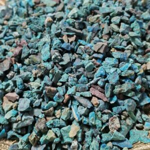 Éclats de Chrysocolle naturelle roulés 5–15 mm, nuances bleu‑vert, pochon 50 g