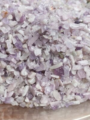 Chips de Kunzite naturelle rose 3–17.5 mm en sachet 50 g