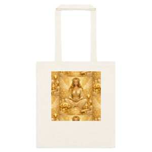 TOTE BAG COTON COLORÉ - DÉESSE SACRÉE PAIX ET LUMIÈRE