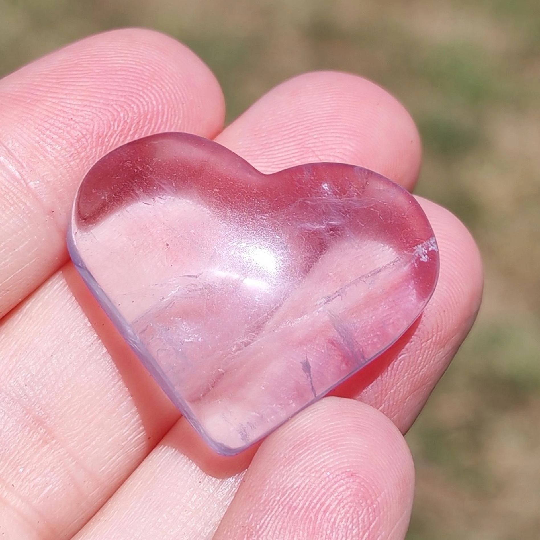 COEUR FLUORINE BLEUE - 30-40 mm GALET PIERRE NATURELLE – Image 4
