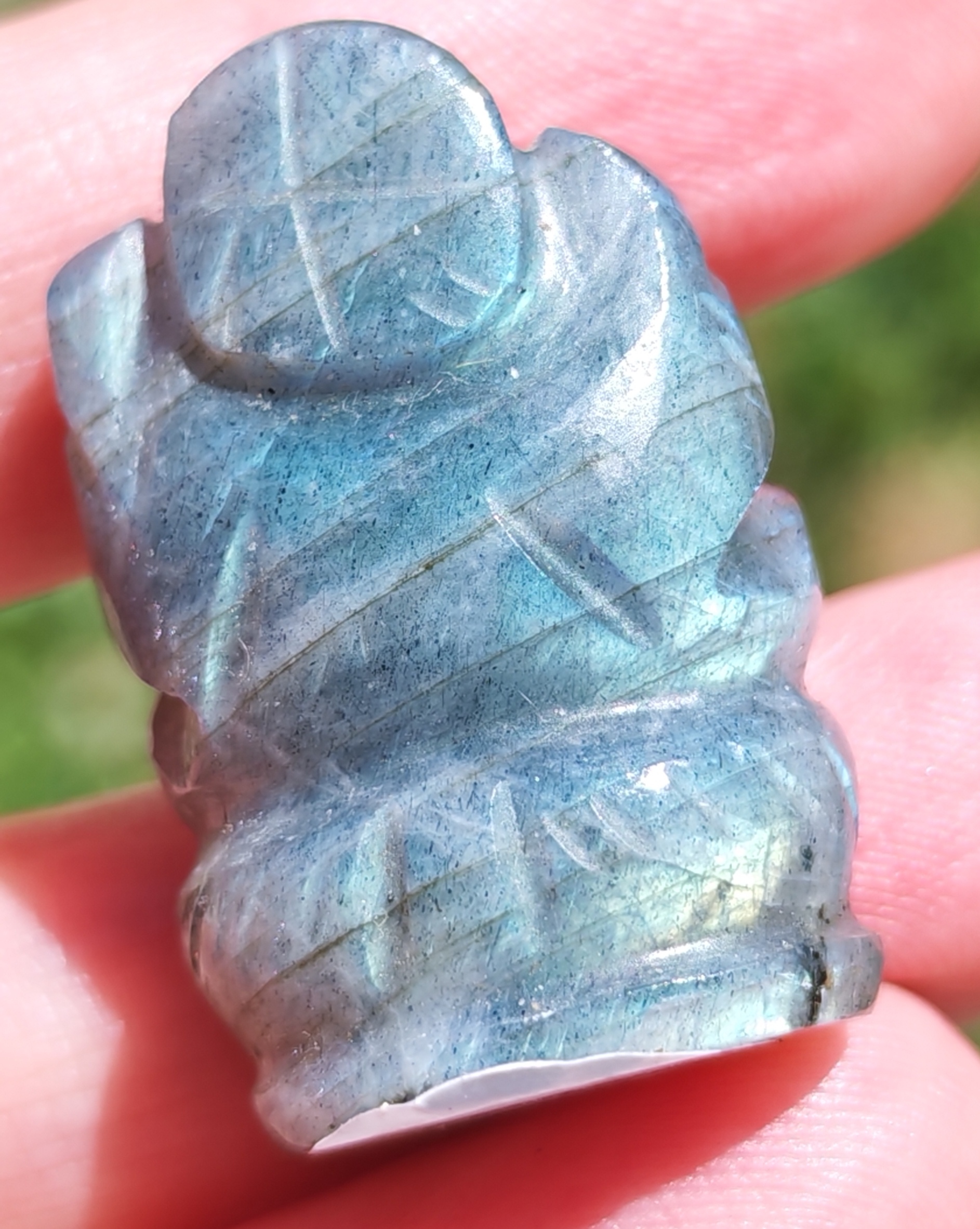 vu dos -ganesh-pierre naturelle-labradorite*bleue