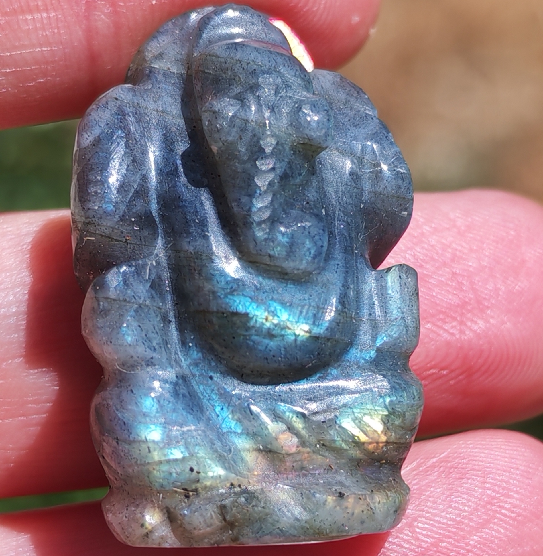 GANESH LABRADORITE 3cm FORME SCULPTEE – Image 5