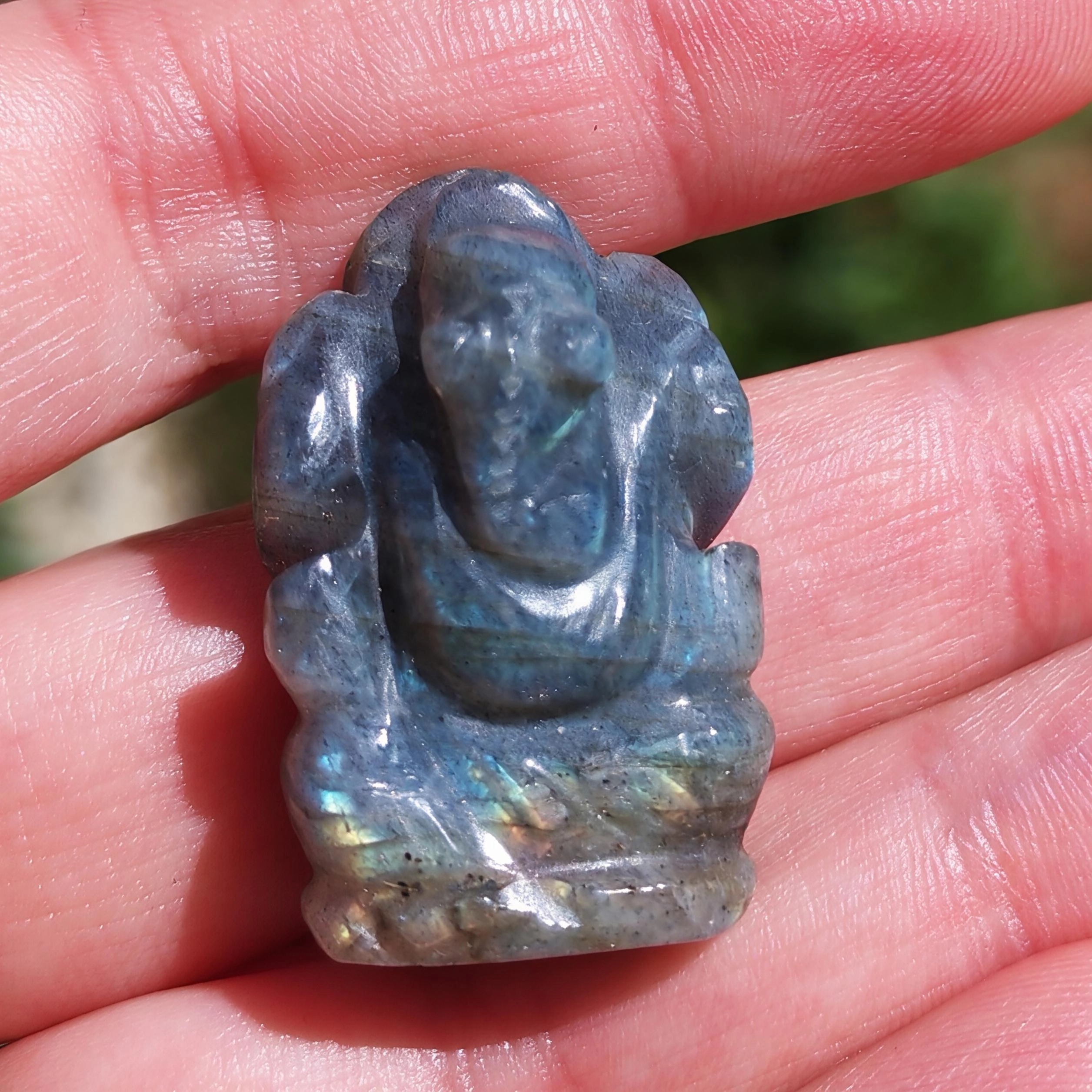 ganesh sculpture labradorite