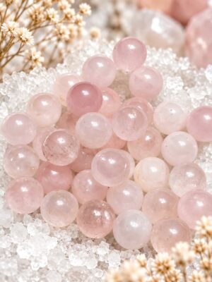 Mini-billes de quartz rose naturel non percées de 10 mm