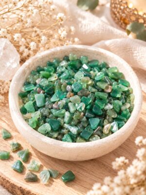Chips de jade canadien vert naturel de 3 à 4 mm