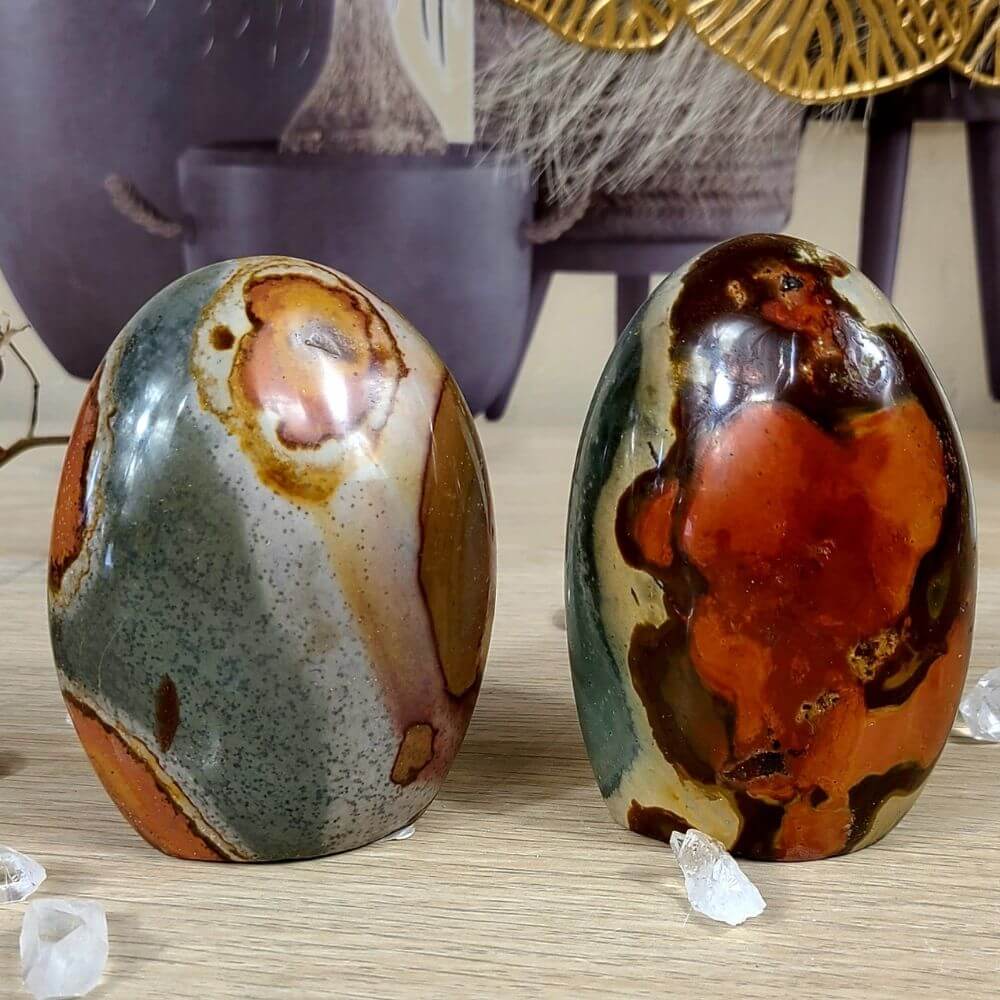 forme libre jaspe polychrome flamme d'énergie collection