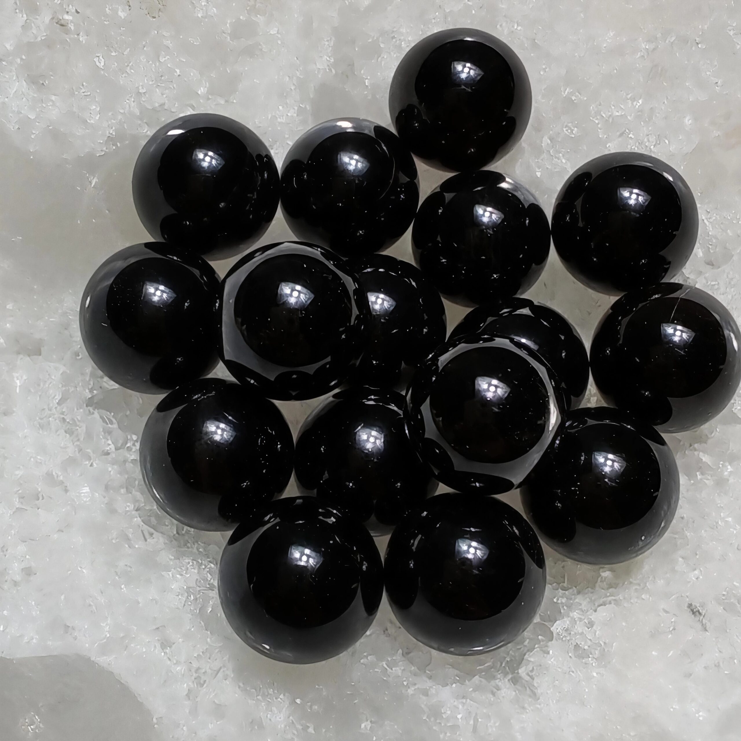 obsidienne minie sphere bille pierre noire de protection collection flamme d'énergie